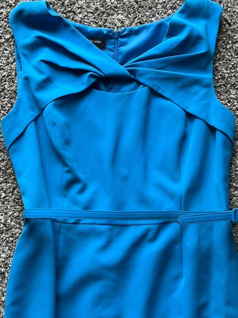 Jones New York Size 12 Blue Dress Bow Twist & Belt Party Graduation Dainty Party - Picture 3 of 8